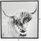 White Canvas Shaded Bull Framed Wall Art with Black Frame 37" x 1" x 37"